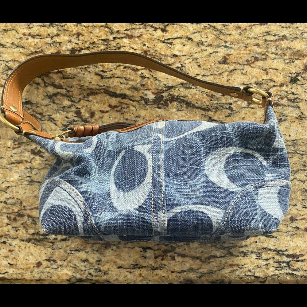 Authentic small denim coach handbag